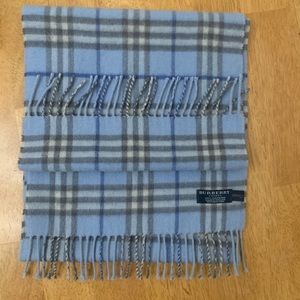 Authentic Burberry Cashmere Scarf Light Blue